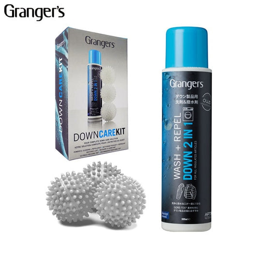 Grangers（グランジャーズ）Down 2 in 1 Care Kit - 300ml グランジャーズ ダウン 2イン1 ケア キット [ダウン製品用洗剤＆撥水剤][洗濯機投入タイプ][ドライヤーボール付き]