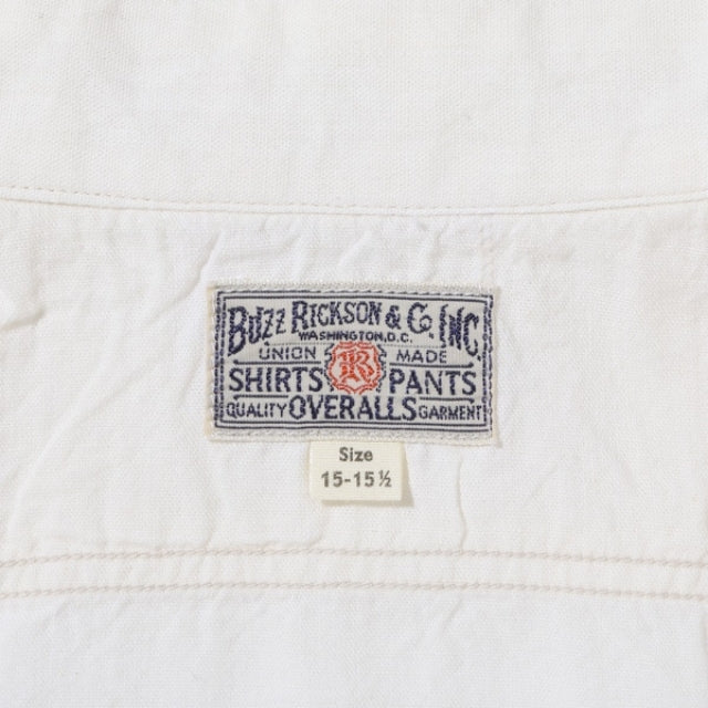 BUZZ RICKSON’S（バズリクソン） WHITE CHAMBRAY WORK SHIRT (SHORT SLEEVE) [BR35857]【レターパックプラス対応】
