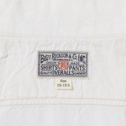 BUZZ RICKSON’S（バズリクソン） WHITE CHAMBRAY WORK SHIRT (SHORT SLEEVE) [BR35857]【レターパックプラス対応】