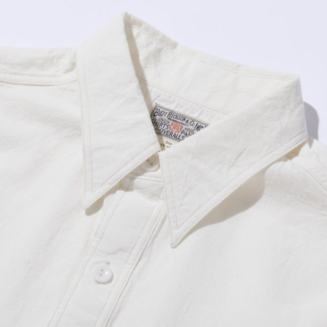 BUZZ RICKSON’S（バズリクソン） WHITE CHAMBRAY WORK SHIRT (SHORT SLEEVE) [BR35857]【レターパックプラス対応】