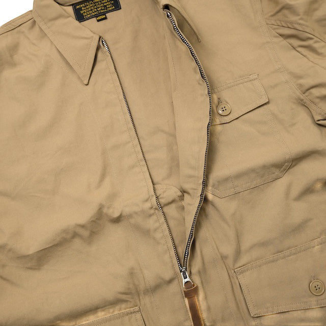SESSLER TYPE M-421A U.S. Navy Summer Flight Jacket [Khaki] [3 Pockets] [Nakada Shoten]