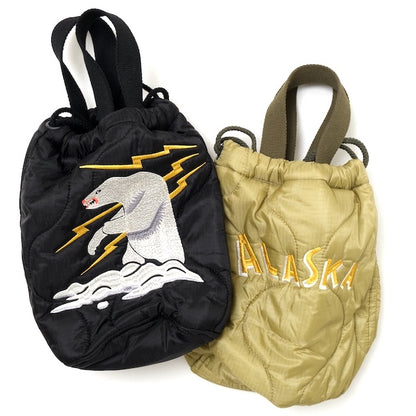 HOUSTON（ヒューストン）EMB QUILTING EFECT BAG 刺繍キルティング エフェクトバッグ [ALASKA][2色]【レターパックプラス対応】