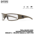 GATORZ ANSI Z87.1+ MILSPEC BALLISTIC MAGNUM ASIANFIT Photochromic Lenses with Cerakote Tan [GZ-01-305]