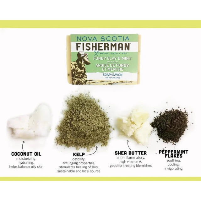 NOVA SCOTIA FISHERMAN（ノバスコシアフィッシャーマン）Body Wash Bar ファンディクレイ&ミントソープ  【レターパックプラス対応】
