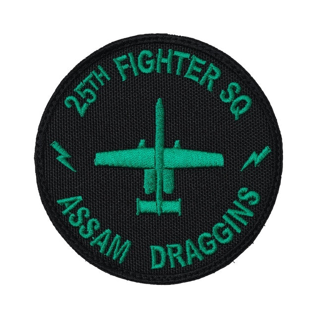 Military Patch（ミリタリーパッチ）25TH FIGHTER SQ ASSAM DRAGGINS ラウンド [フック付き]【レターパックプラス対応】【レターパックライト対応】