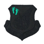 Military Patch（ミリタリーパッチ）PACIFIC AIR FORCES オールブラック ジョリーグリーン足跡 [フック付き]【レターパックプラス対応】【レターパックライト対応】