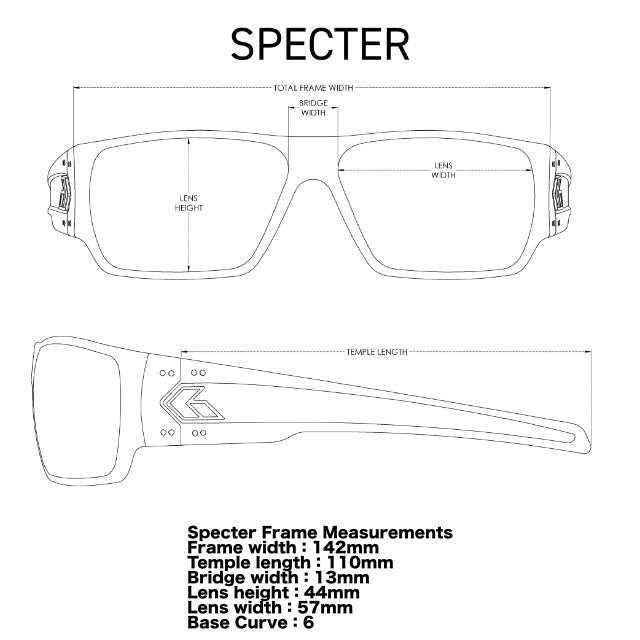 GATORZ（ゲイターズ）SPECTER スペクター ANSI Z87.1+ MILSPEC BALLISTIC Cerakote Black  スモークUVレンズ ブラックアウト [GZ-08-401]