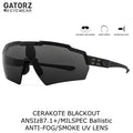 GATORZ（ゲイターズ）BLASTSHIELD ブラストシールド ANSI Z87.1+ MILSPEC BALLISTIC Cerakote Black スモークUVレンズ ブラックアウト [GZ-10-401]