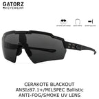 GATORZ（ゲイターズ）BLASTSHIELD ブラストシールド ANSI Z87.1+ MILSPEC BALLISTIC Cerakote Black スモークUVレンズ ブラックアウト [GZ-10-401]