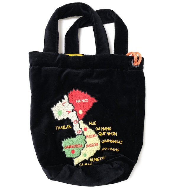 HOUSTON（ヒューストン）VELVETEEN EFECT BAG 刺繍別珍 エフェクトバッグ [MAP][2色]【レターパックプラス対応】