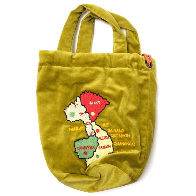 HOUSTON（ヒューストン）VELVETEEN EFECT BAG 刺繍別珍 エフェクトバッグ [MAP][2色]【レターパックプラス対応】