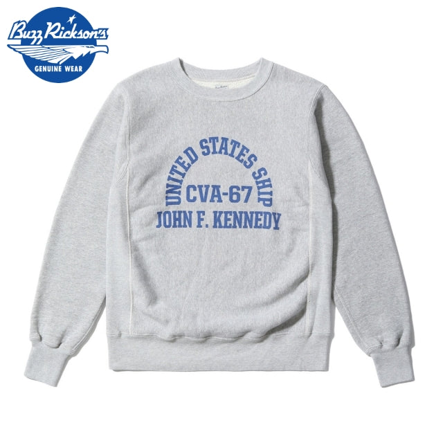 BUZZ RICKSON'S（バズリクソン）HORIZONTAL KNITTING SWEAT SHIRT “CVA-67 J.F. KENNEDY” [BR69645][H.GRAY]