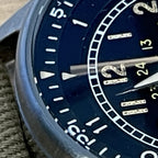 M.R.C. WATCH CO.（モントルロロイ）TYPE A-15 ELASPED TIME 米軍航空時計 KHAKI色布製ストラップ  [クォーツ][WW2 REPLICA][A-2454]【中田商店】