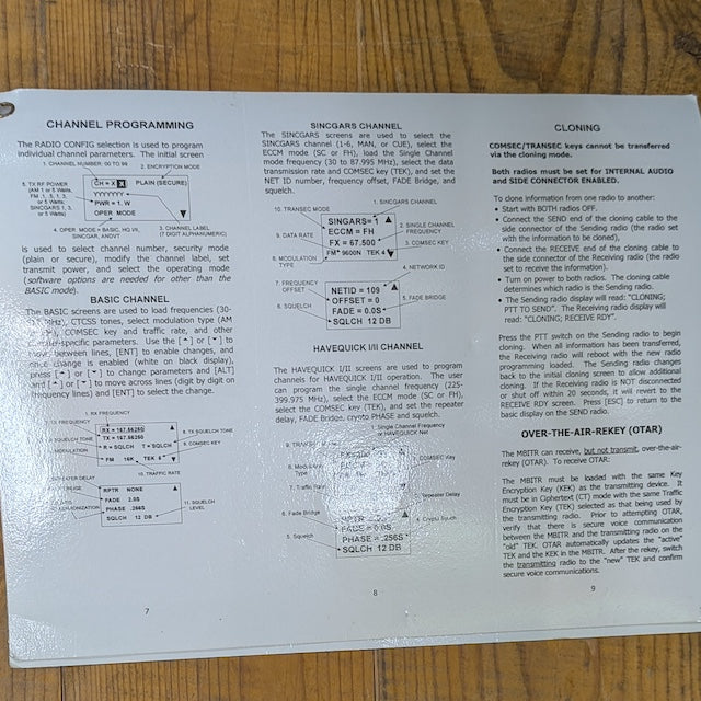 【店頭販売のみ】US（米軍放出品）AN/PRC-148 MultiBand Inter/IntraTeam Radio（MBITR）クイックリファレンスガイド [中古品]