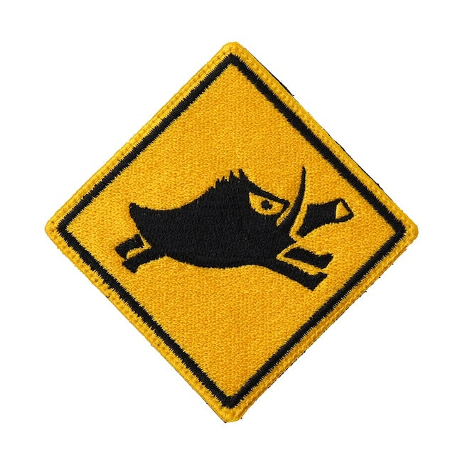 Military Patch（ミリタリーパッチ）USAF 25th Fighter Squadron “CAUTION HOG” [フック付き]【レターパックプラス対応】【レターパックライト対応】