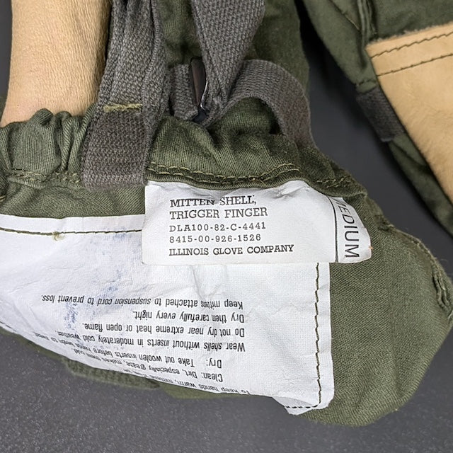 US Military Surplus Trigger Finger Mittens OD [Used Good Condition] [Without Wool Liner] [US TRIGGER FINGER MITTEN]