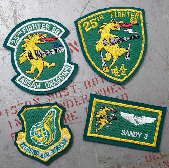 Military Patch（ミリタリーパッチ）25FS レザー用 4枚 セット [フック付き]【レターパックプラス対応】【レターパックライト対応】