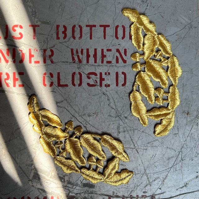 Military Patch（ミリタリーパッチ）米軍 スクランブル エッグ パッチ 将官用 左右セット [ゴールド]【レターパックプラス対応】【レターパックライト対応】