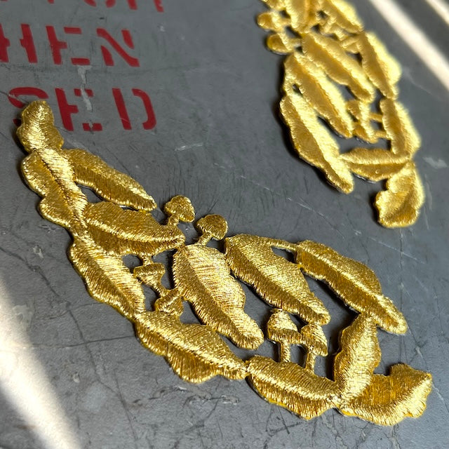 Military Patch（ミリタリーパッチ）米軍 スクランブル エッグ パッチ 将官用 左右セット [ゴールド]【レターパックプラス対応】【レターパックライト対応】