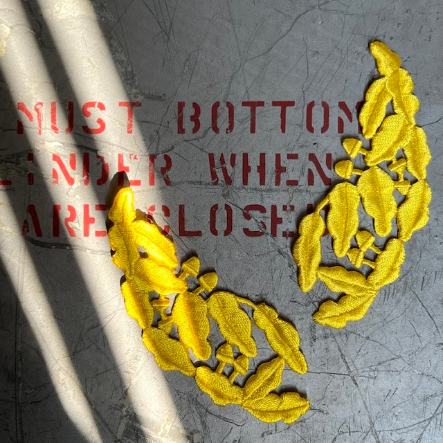 Military Patch（ミリタリーパッチ）米軍 スクランブル エッグ パッチ 将官用 左右セット [イエロー]【レターパックプラス対応】【レターパックライト対応】