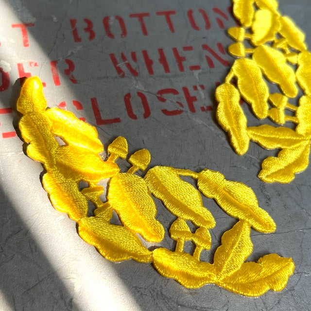 Military Patch（ミリタリーパッチ）米軍 スクランブル エッグ パッチ 将官用 左右セット [イエロー]【レターパックプラス対応】【レターパックライト対応】