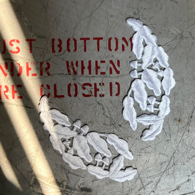 Military Patch（ミリタリーパッチ）米軍 スクランブル エッグ パッチ 将官用 左右セット [ホワイト]【レターパックプラス対応】【レターパックライト対応】