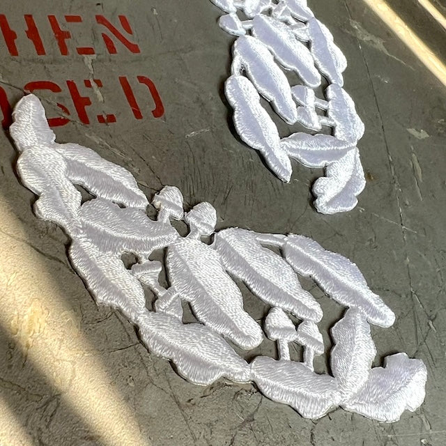 Military Patch（ミリタリーパッチ）米軍 スクランブル エッグ パッチ 将官用 左右セット [ホワイト]【レターパックプラス対応】【レターパックライト対応】