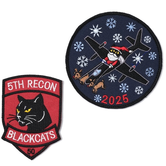Military Patch（ミリタリーパッチ）5TH RECON サンタクロース 2枚セット パッチ [フック付き]【レターパックプラス対応】【レターパックライト対応】