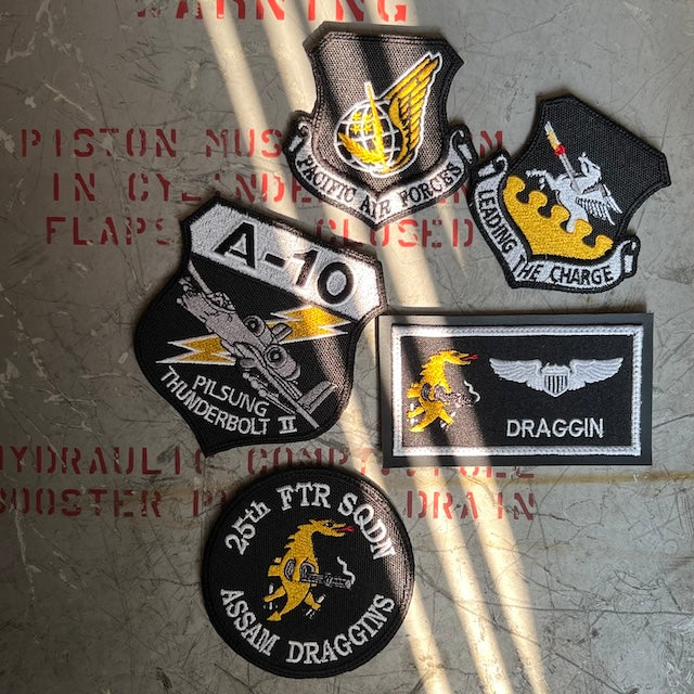 Military Patch（ミリタリーパッチ）25th SQ ブラックイエローカラー 5枚 パッチブックセット コレクターズエディション [フック付き]