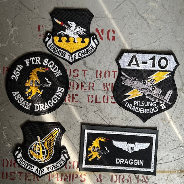 Military Patch（ミリタリーパッチ）25th SQ ブラックイエローカラー 5枚 パッチブックセット コレクターズエディション [フック付き]