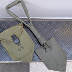 【店頭販売のみ】US（米軍放出品）三つ折りシャベル ナイロンケース付き 中古品 [E-Tool][フォールディングショベル]