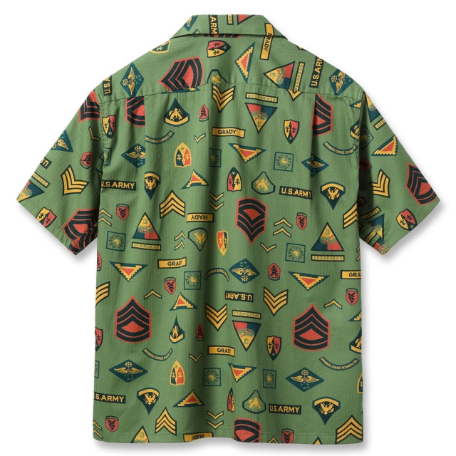 SUN SURF（サンサーフ）COTTON HERRINGBONE HAWAIIAN SHIRT “INSIGNIA OF ARMY" [SS39696]