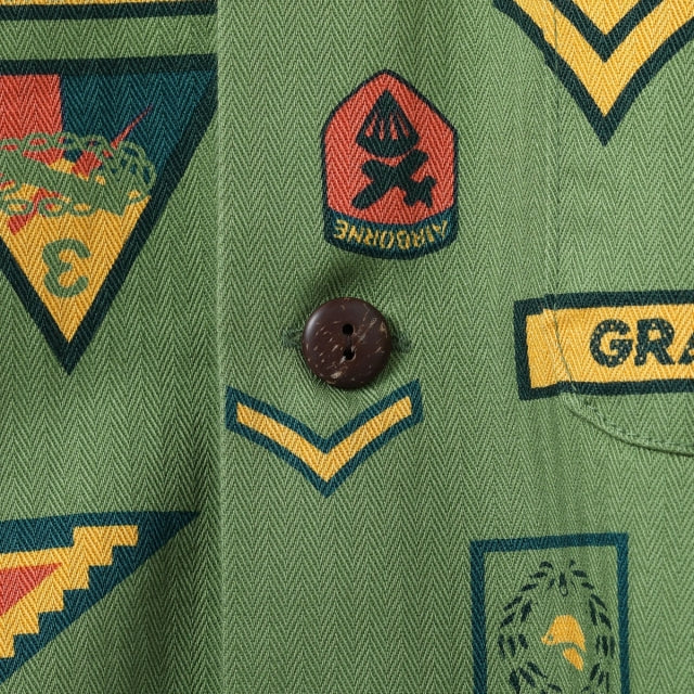 SUN SURF（サンサーフ）COTTON HERRINGBONE HAWAIIAN SHIRT “INSIGNIA OF ARMY" [SS39696]