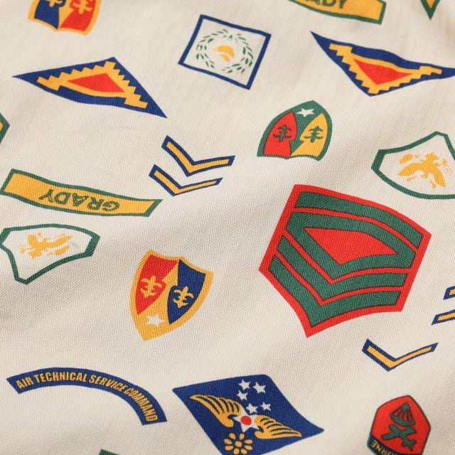 SUN SURF（サンサーフ）COTTON HERRINGBONE HAWAIIAN SHIRT “INSIGNIA OF ARMY" [SS39696]
