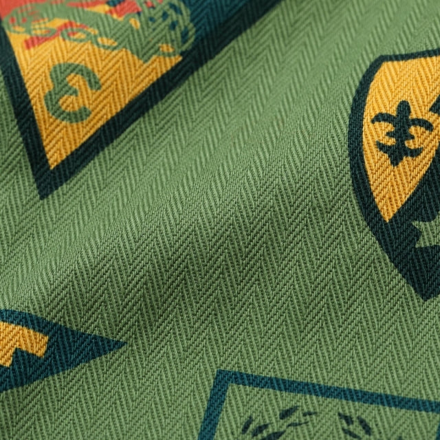 SUN SURF（サンサーフ）COTTON HERRINGBONE HAWAIIAN SHIRT “INSIGNIA OF ARMY" [SS39696]