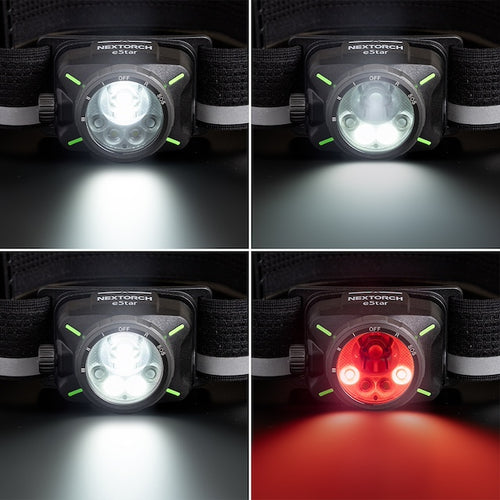 NEXTORCH（ネクストーチ）eStar [白/赤 LED デュアル ヘッドランプ][1300ルーメン]