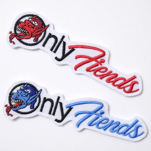 キャプテントム 36th Fighter Squadron Only Fiends embroidered military patches with hook backing in red and blue