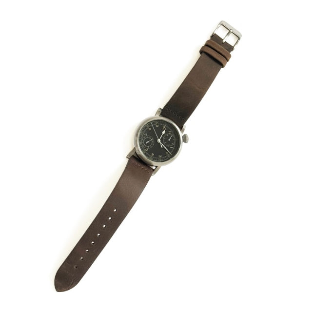 M.R.C. WATCH CO.（モントルロロイ）TYPE A-7 BLACK Aviation Hack Watch 米軍航空時計 牛皮革ストラップ/文字盤黒 [クォーツ][WW2 REPLICA][A-2901]【中田商店】