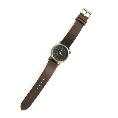 M.R.C. WATCH CO.（モントルロロイ）TYPE A-7 BLACK Aviation Hack Watch 米軍航空時計 牛皮革ストラップ/文字盤黒 [クォーツ][WW2 REPLICA][A-2901]【中田商店】