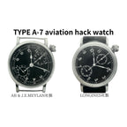 M.R.C. WATCH CO.（モントルロロイ）TYPE A-7 BLACK Aviation Hack Watch 米軍航空時計 牛皮革ストラップ/文字盤黒 [クォーツ][WW2 REPLICA][A-2901]【中田商店】