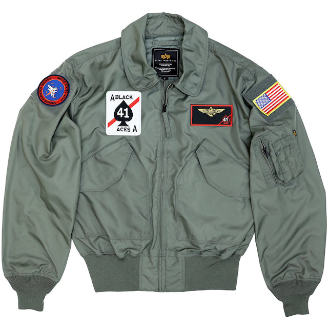 ALPHA（アルファ）CWU-36/P NOMEX Style Sage 米海軍パッチ付 [VFA-41] [ベルクロ4箇所付]