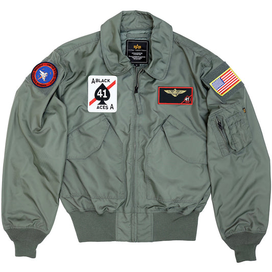 ALPHA CWU-36/P NOMEX Style Sage with US Navy patch [VFA-41] [with 4 Velcro points]