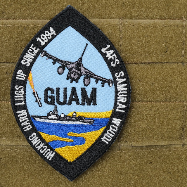 Military Patch 14 FS SAMURAI WOOD! GUAM [With hook] [Compatible with Letter Pack Plus] [Compatible with Letter Pack Light]
