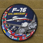 Military Patch（ミリタリーパッチ）F-16 50th ANNIVERSARY [フック付き]【レターパックプラス対応】【レターパックライト対応】