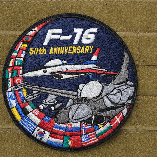 Military Patch（ミリタリーパッチ）F-16 50th ANNIVERSARY [フック付き]【レターパックプラス対応】【レターパックライト対応】