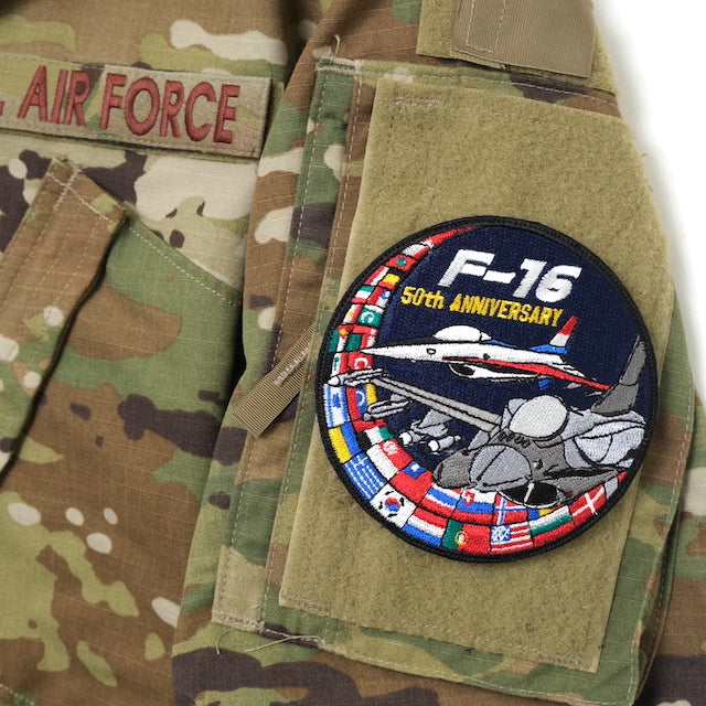 Military Patch（ミリタリーパッチ）F-16 50th ANNIVERSARY [フック付き]【レターパックプラス対応】【レターパックライト対応】