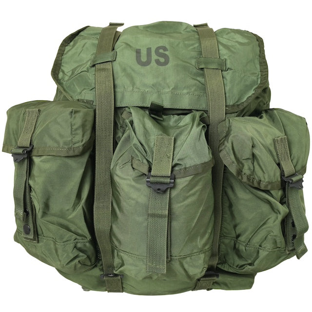 US (US Military Surplus) LC-2 ALICE Pack OD Medium Alice Pack Frame Set Woodland Color Shoulder Strap