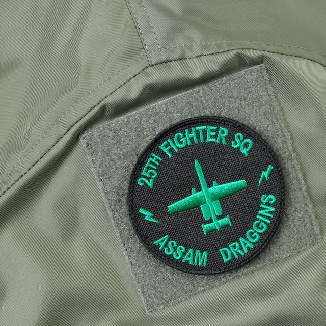 Military Patch（ミリタリーパッチ）25TH FIGHTER SQ ASSAM DRAGGINS ラウンド [フック付き]【レターパックプラス対応】【レターパックライト対応】