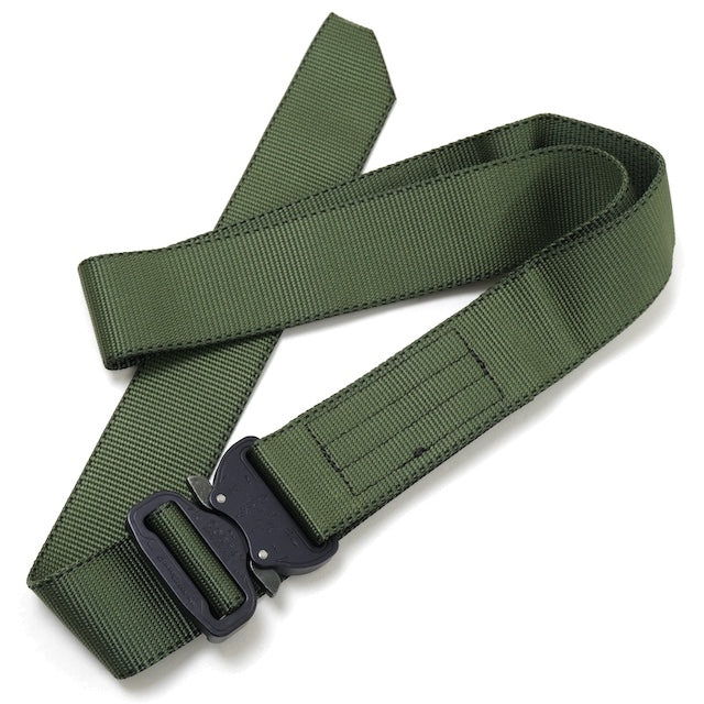 US（米軍放出品）カスタム Cobra Buckle ナイロンウェブベルト OD [US Litter Strap Custom Cobra Web Belt]