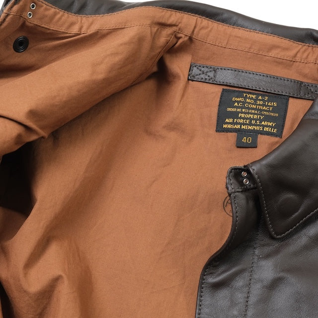 MORGAN MEMPHIS BELLE（モーガン メンフィスベル）TYPE A-2 HORSEHIDE SEAL BROWN AFマーク付 [MG-701-AF-SEAL]【中田商店】
